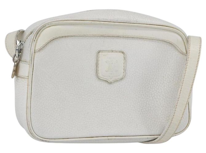 Céline Bolsa de Ombro de Couro Branca Auth BA8002 Branco