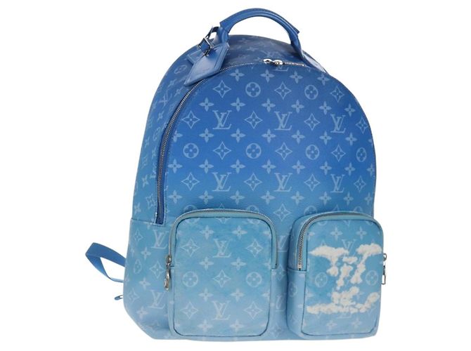 LOUIS VUITTON Monogram Clouds Multi Pocket Backpack Blue M45441 Auth 145712SAM