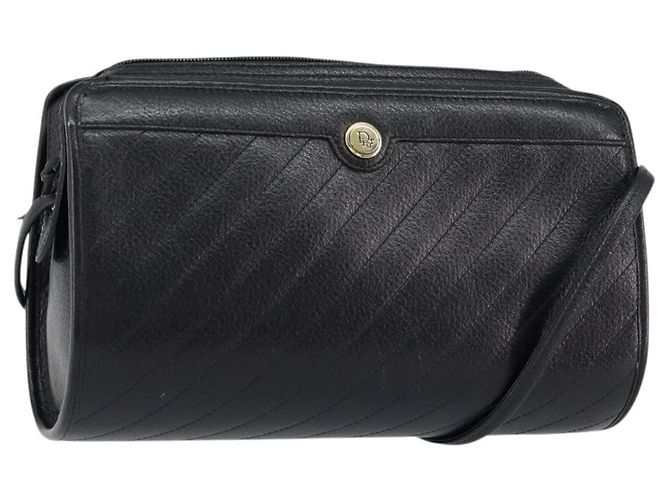 Borsa a Spalla Christian Dior in Pelle Nera e Oro Auth SW1767 Nero D'oro