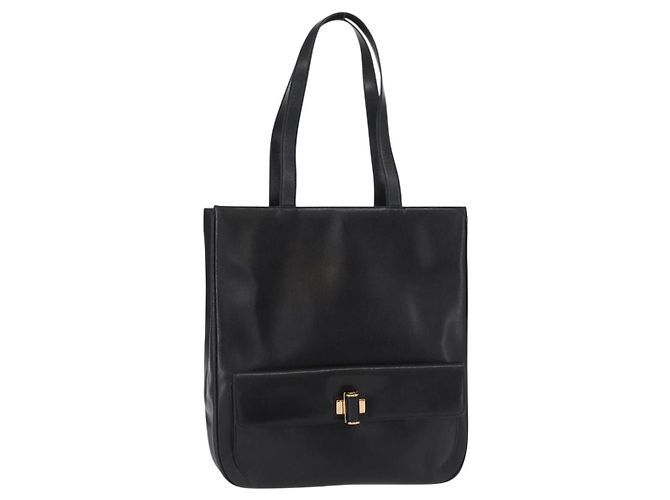 Borsa Tote Salvatore Ferragamo in pelle nera e oro Auth ka699 Nero D'oro