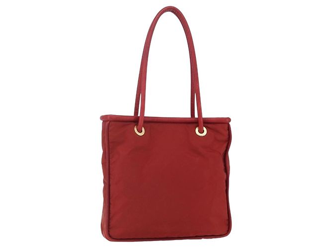 Céline Borsa Tote in Nylon Rossa Oro Auth 149130 Rosso D'oro