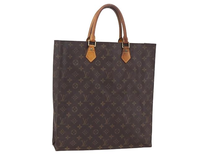 LOUIS VUITTON Monogram Sac Plat Hand Bag M51140 LV Auth 154801