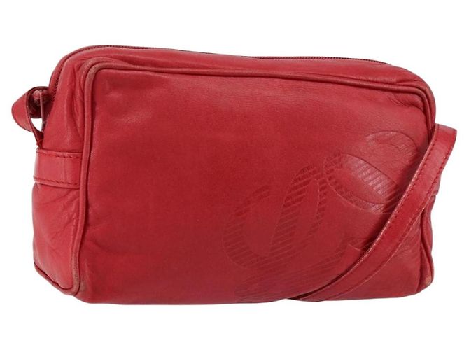 LOEWE Borsa a Spalla Anagram Pelle Rossa Oro Auth 154507 Rosso D'oro