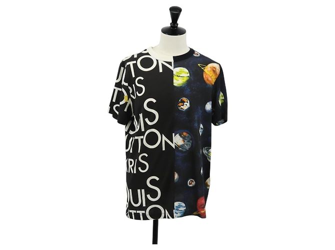 Louis Vuitton T-shirt a maniche corte in cotone nero LV Auth 129780M