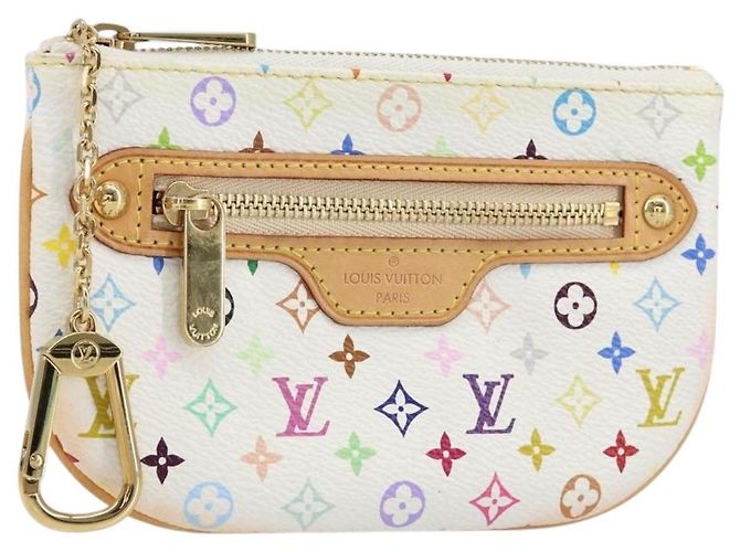 LOUIS VUITTON Monogramm Multicolor Pochette MM Tasche Weiß M60028 LV Auth gh1170V