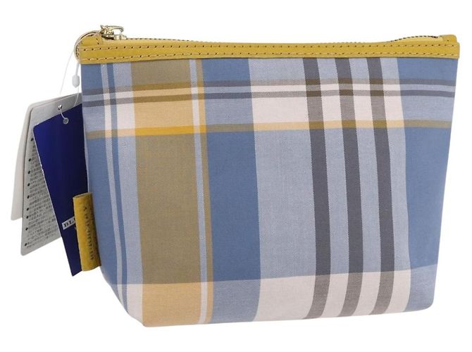 Burberry Nova Check Tasche aus Canvas Hellblau Auth am9536V