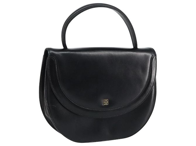 Borsa a mano GIVENCHY in pelle nera e oro Auth 151826 Nero D'oro