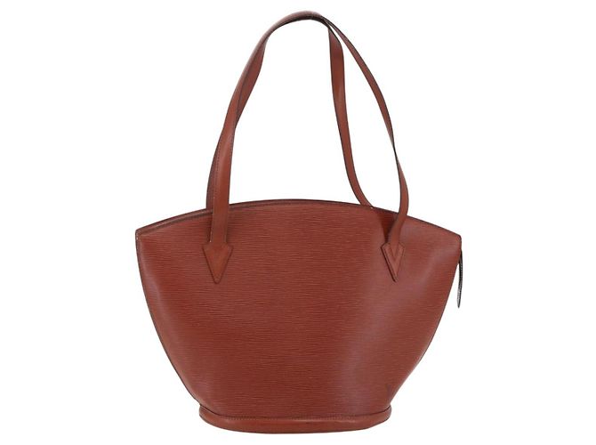 LOUIS VUITTON Bolsa de Ombro Epi Saint Jacques Marrom M52263 Auth 145439