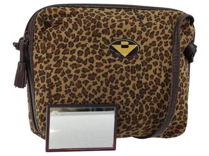 Autre Marque Bolsa de Ombro de Nylon Marrom Auth bs30824 da BOTTEGA VENETA