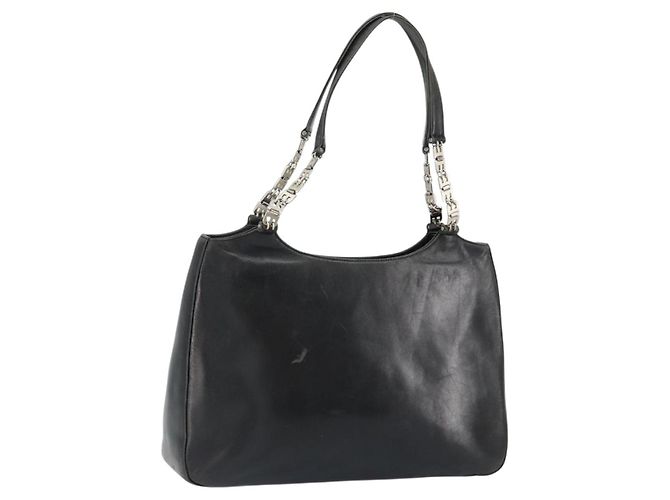 BALLY Handtasche aus Leder Schwarz Silber Auth 152095