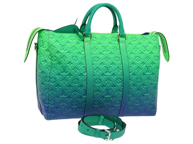 LOUIS VUITTON Borsa Tote Keepall Monogram Illusion Verde Neon M59688 Auth ai669SM
