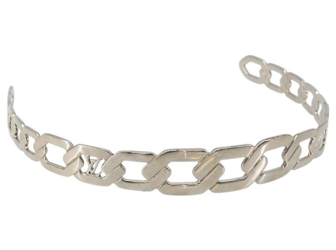 LOUIS VUITTON Katyusha metallo Argento LV Auth 150791