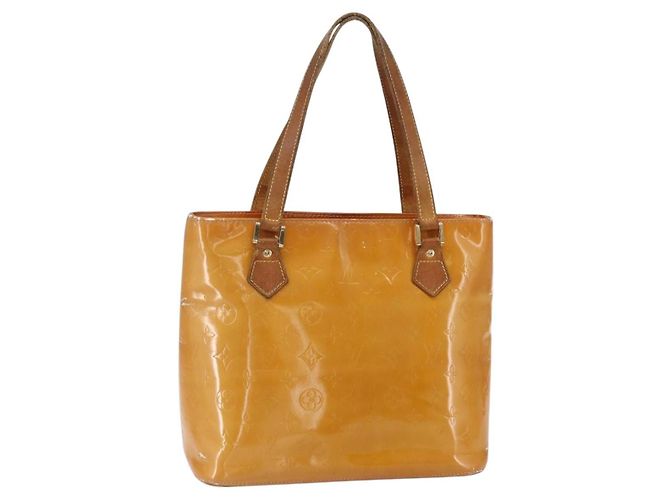 LOUIS VUITTON Sac à main Monogram Vernis Houston Rose M91054 LV Auth BA7433