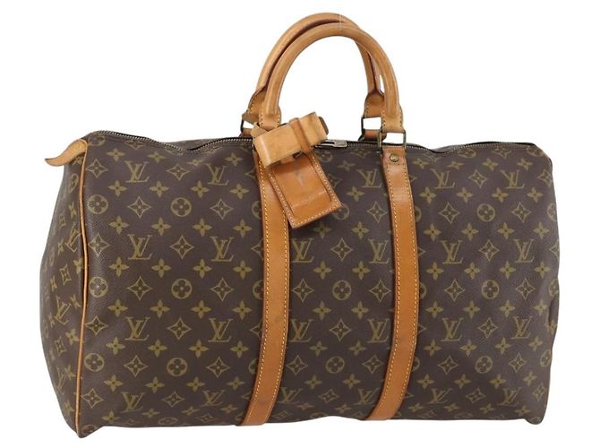 LOUIS VUITTON Bolsa Boston Monogram Keepall 55 M41424 LV Auth bs30067 Monograma