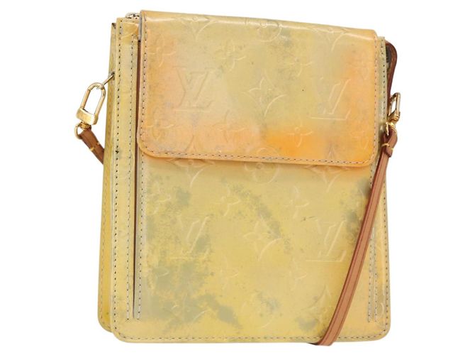 LOUIS VUITTON Monogram Vernis Motto Accessory Pouch Gris M91030 LV Auth 155682 Grey