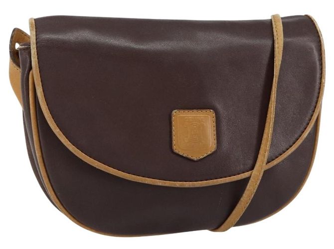 Céline Borsa a Spalla CELINE in Pelle Marrone Oro Auth bs30778 D'oro