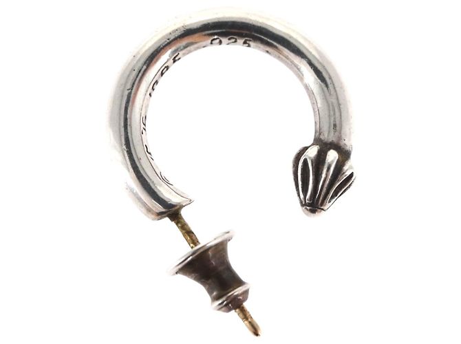 Orecchino ad anello semplice Chrome Hearts Ag925 Argento Auth 156691M