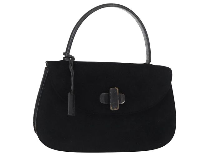 Sac à main GUCCI en daim noir Auth 153123