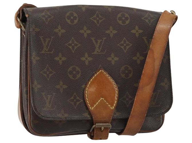LOUIS VUITTON Bolsa de Ombro Monogram Cartouchiere MM M51253 LV Auth BA8848 Monograma