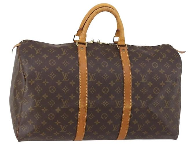 LOUIS VUITTON Monogram Keepall 50 Boston Bag M41426 LV Auth 152322