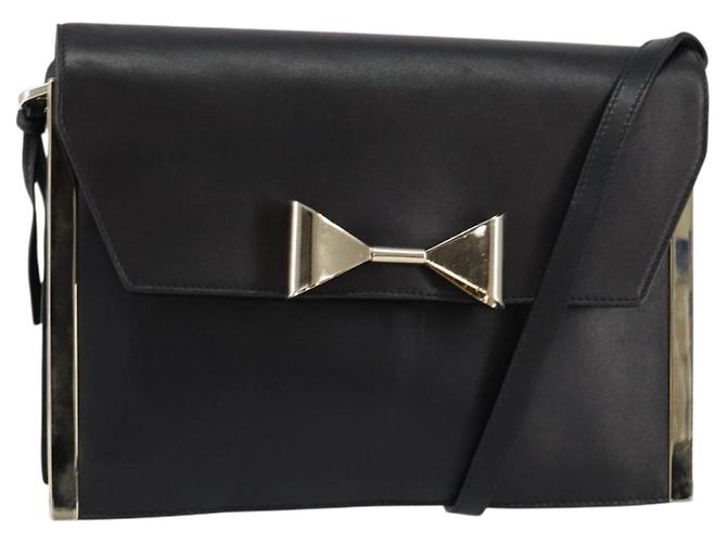 Chloé Borsa a Spalla Chloe in Pelle Nera e Oro Auth ep11990 Nero D'oro
