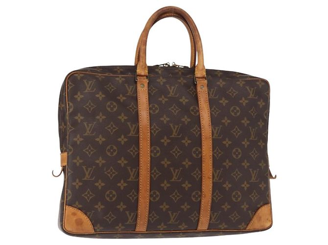 LOUIS VUITTON Monograma Porta Documentos de Viaje Bolsa de Negocios M53361 LV Auth ka692