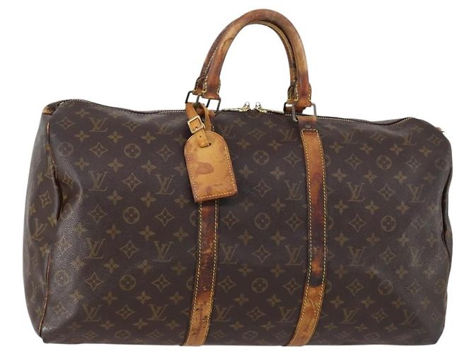 LOUIS VUITTON Bolsa Boston Monogram Keepall 50 M41426 LV Auth 147097 Monograma