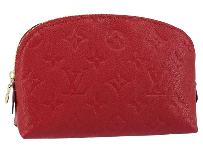 LOUIS VUITTON Monogram Empreinte Pochette PM Rojo M69414 Auth 154301V Roja