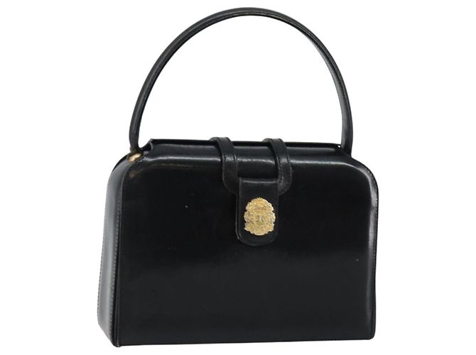 Céline Borsa a mano CELINE in pelle nera e oro Auth 144782 Nero D'oro