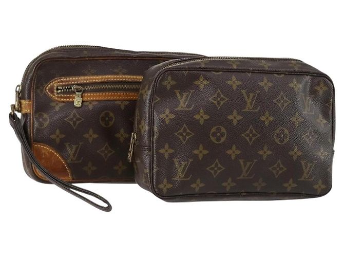 LOUIS VUITTON Monogram Clutch Tasche 2 Set LV Auth 154971 Monogramm