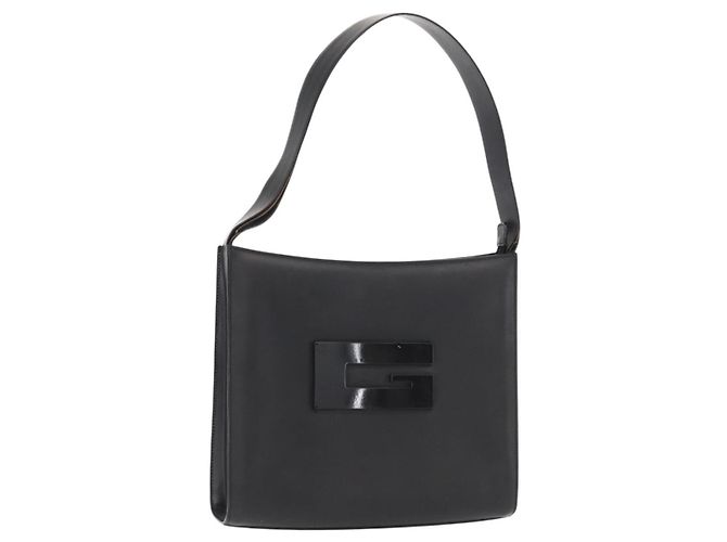 Borsa a Spalla in Pelle Nera e Argento GUCCI 001 3065 Auth ka767 Nero
