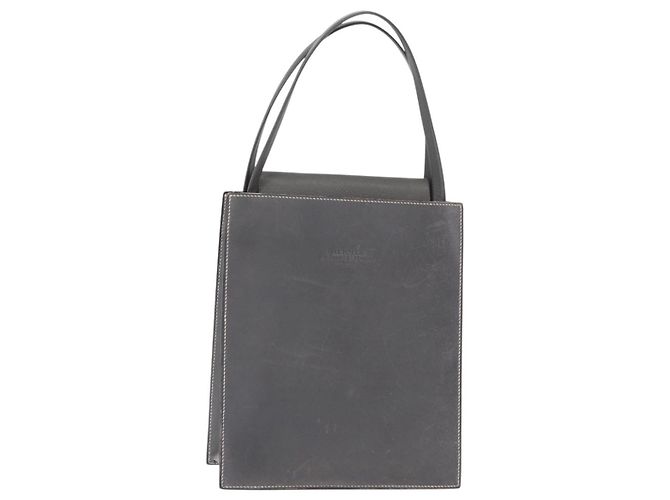 Hermès HERMES Lucy PM Handtasche aus Leder Grau Auth BA8697 Braun