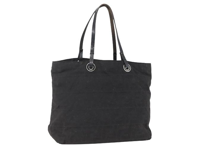 FENDI Zucca Canvas Handtasche Schwarz Auth ka757