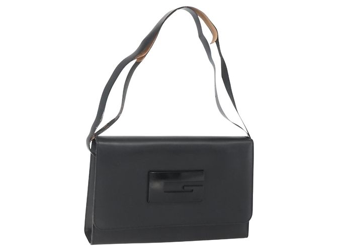 Borsa a Spalla in Pelle Nera e Argento GUCCI 001 3064 Auth 154471 Nero