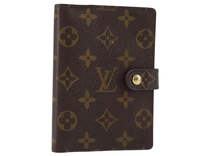 LOUIS VUITTON Monogram Agenda PM Day Planner Cover R20005 LV Auth bs31606