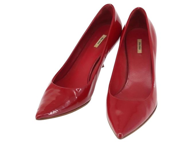 Miu Miu High Heels Lackleder Rot Auth ti3462