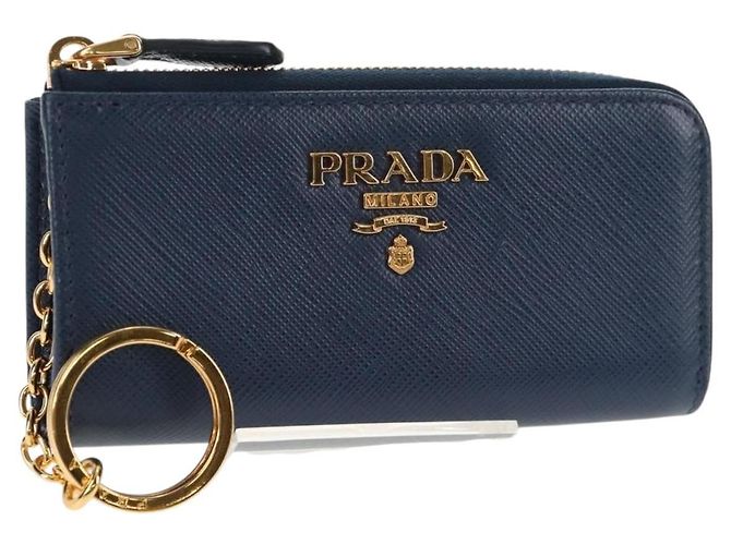 Saffiano PRADA Key Case Safiano leather Navy Auth am9283V Navy blue