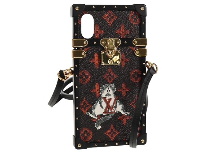 LOUIS VUITTON Catgram iPhone X iPhone XS Eye Trunk iPhone M63891 LV Auth 128518M Monogram
