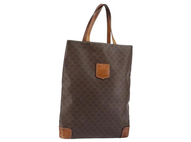 Céline CELINE Macadam Canvas Tote Bag PVC Braun Auth 151961