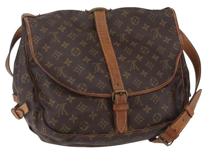 LOUIS VUITTON Bolsa de Ombro Monogram Saumur 35 M42254 LV Auth ka344 Monograma