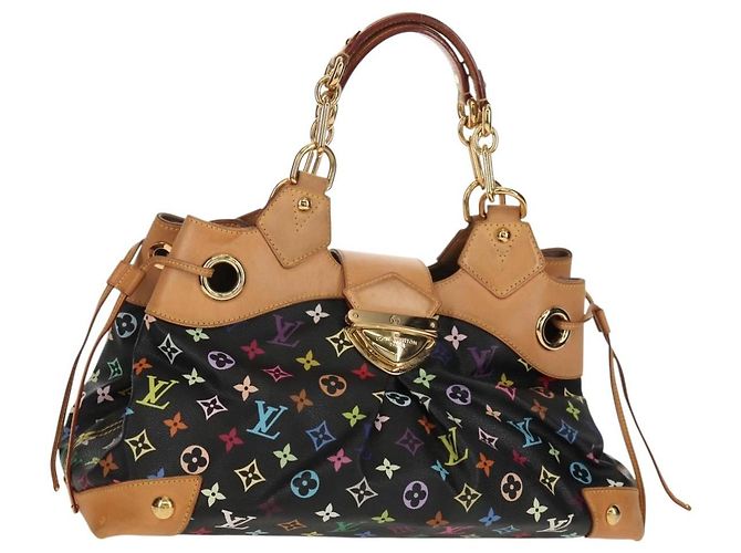 LOUIS VUITTON Monogram Multicolor Ursula Tote Bag Schwarz M40124 LV Auth ka367AV