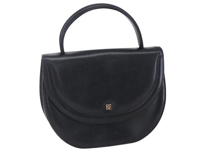 Bolsa de mão GIVENCHY em couro preto e dourado Auth bs30417