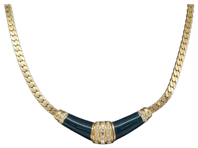 Collana Christian Dior metallo oro Auth am9877 D'oro