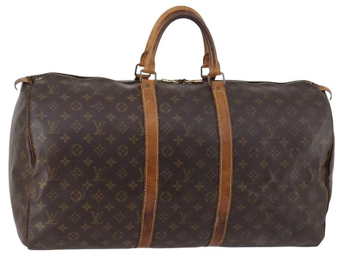 LOUIS VUITTON Monogram Keepall 55 Boston Bag M41424 LV Auth 141123