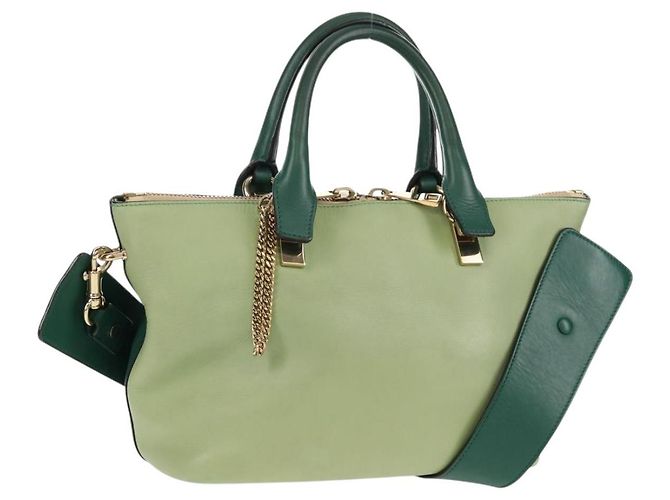 Chloé Chloe Bailey Handtasche Leder 2way Grün Auth BA6835