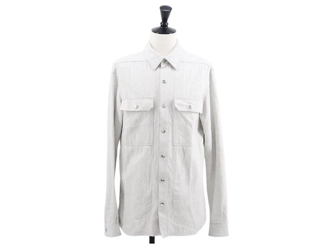 Camisa Rick Owens SS 25 de algodón 41 gris Auth ym066M Castaño