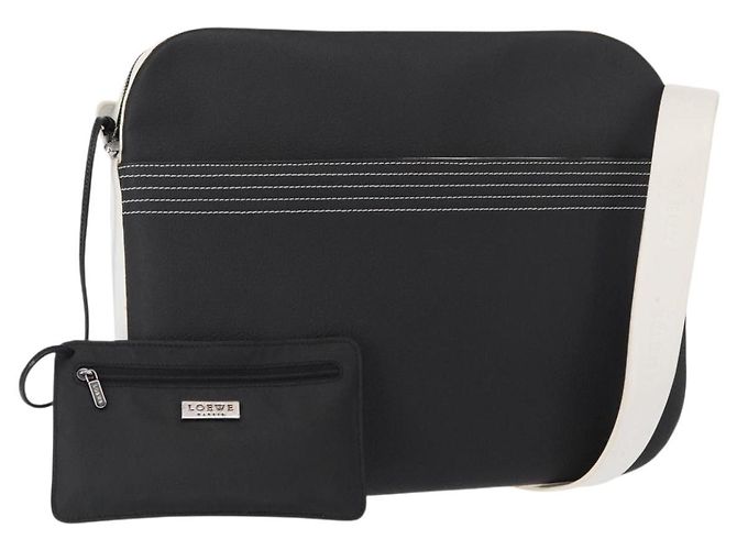 LOEWE Borsa a Spalla Anagram Pelle Nera Argento Auth 151851 Nero