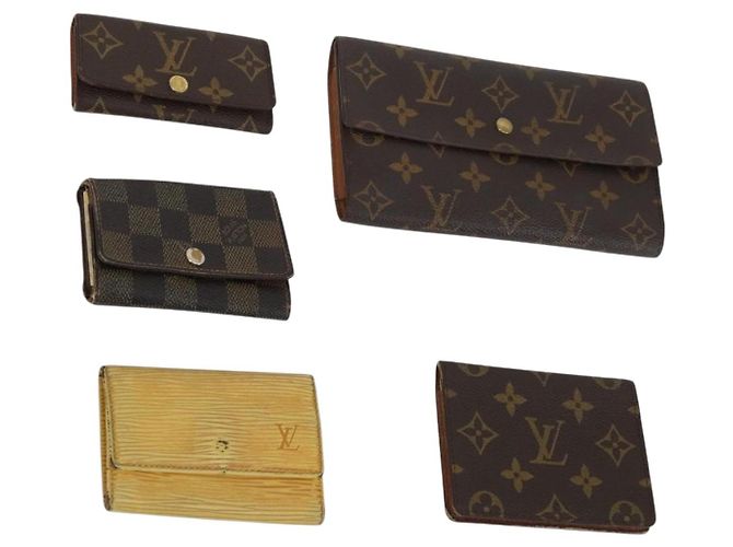 Louis Vuitton Billetera Monogram Epi 5 Set Amarillo LV Auth am9787 Monograma