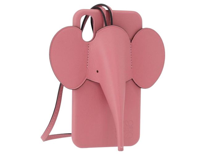 LOEWE iPhone Case Leather Pink Auth bs31447