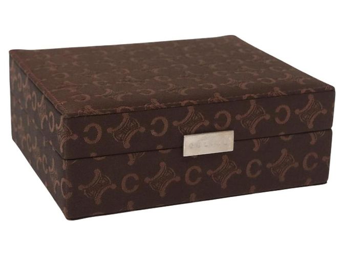 Céline Schmuckbox aus Macadam-Canvas CELINE C Braun Silber Auth 154905V